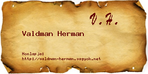Valdman Herman névjegykártya